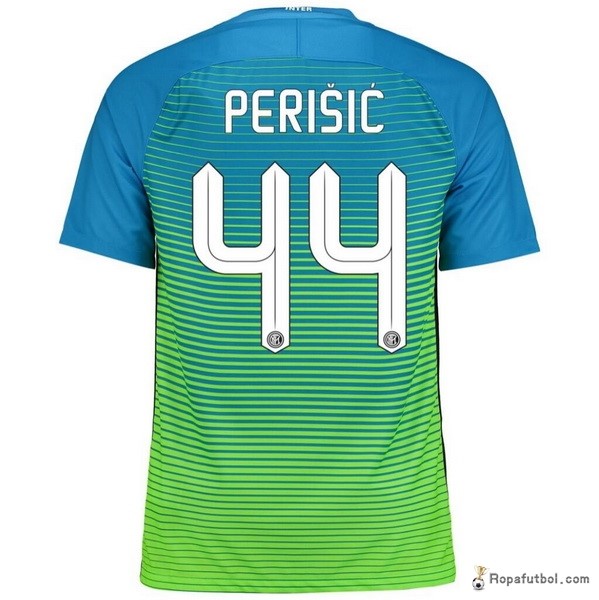 Camiseta Inter de Milán Replica Tercera Ropa Perisic 2016/17 Azul Verde